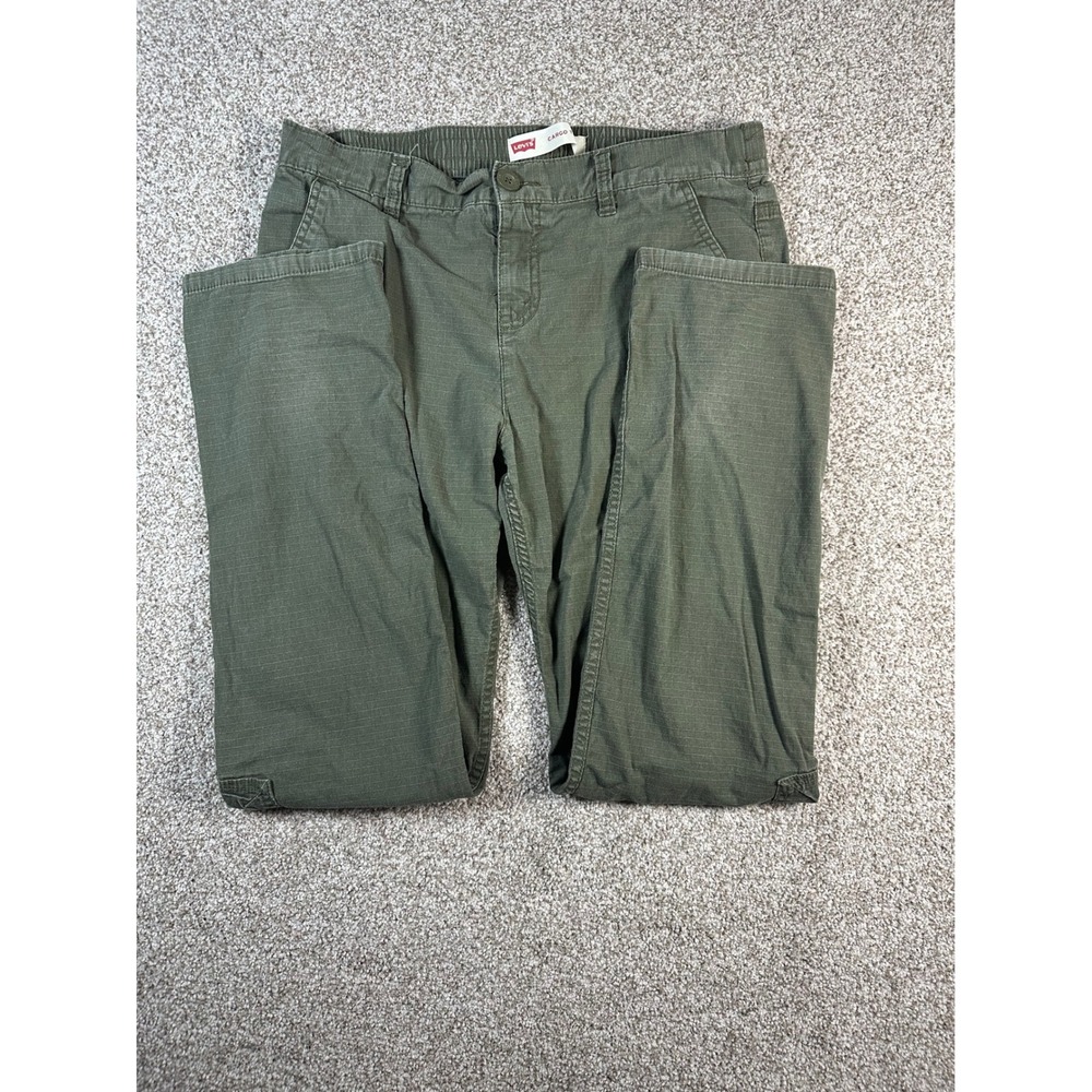Levis Cargo Taper Pants Mens 30x30 Olive Green Ripstop Elastic Waist 20 Reg